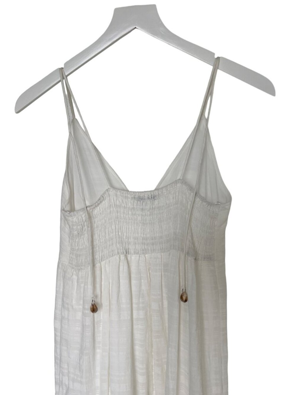 Zara White V-Neck Maxi Dress With Shell Strap Details - Picture 8 of 9